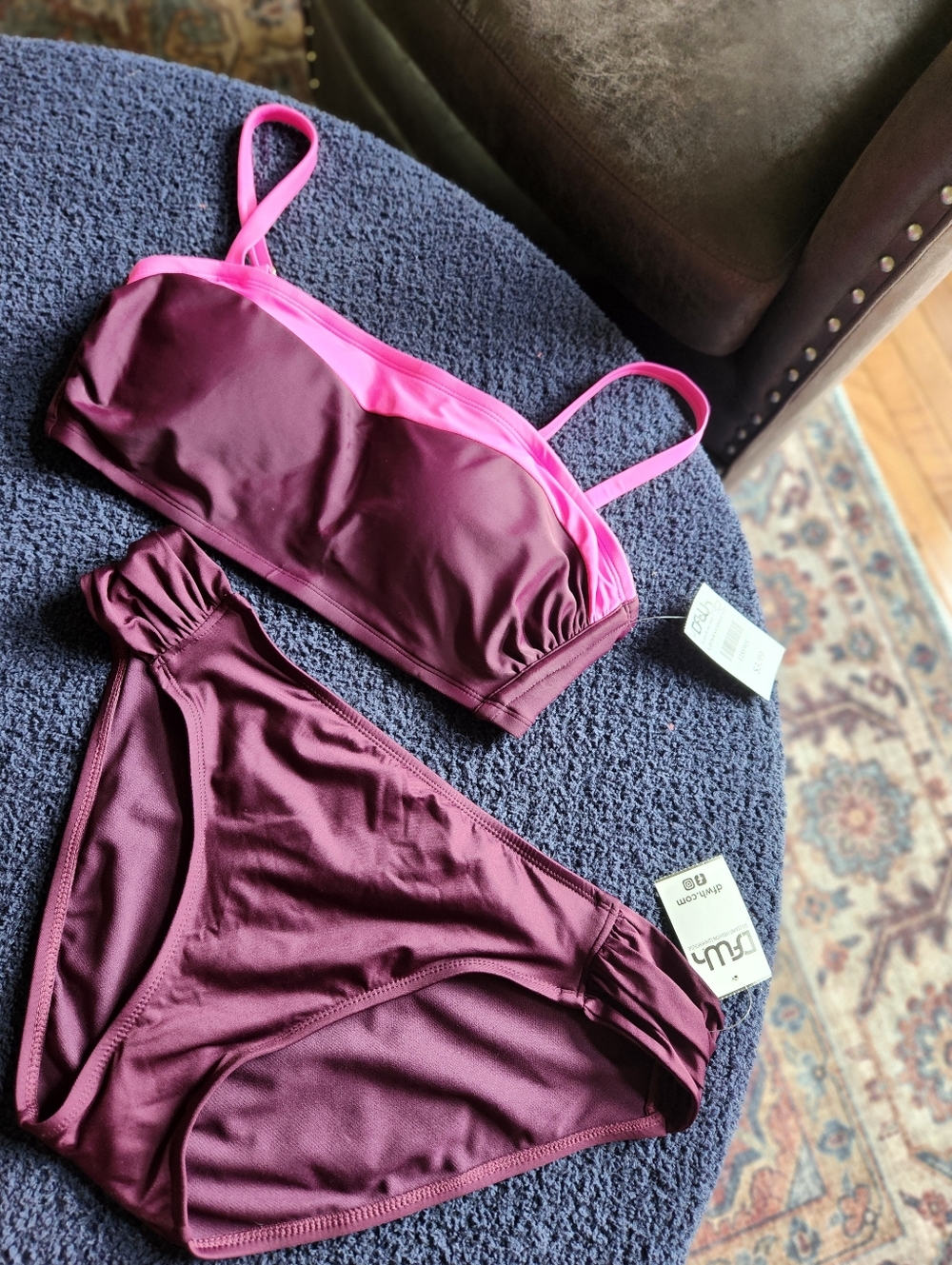 NWT Kona Sol Colorblock Bandeau Bikini Set | D/DD